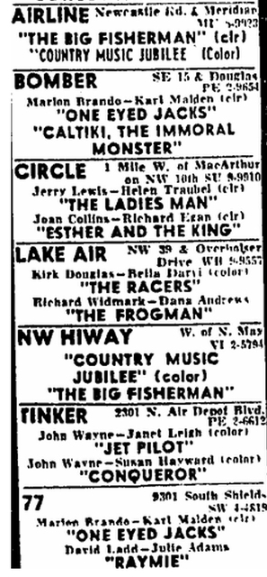 Final Advert, Tinker Drive-in Theatre