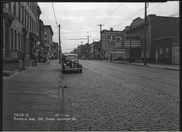 A view of Seneca Ave from Harman St 1941