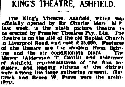 Ashfield Kings Theatre 206-208 Liverpool Road, Sydney, NSW - 1937