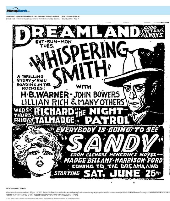 Downtown First Run Exclusive (1926)