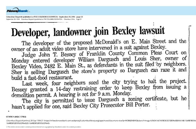 East Main Corridor (1994)/From the Bexley Theatre (Video) to McDonald's