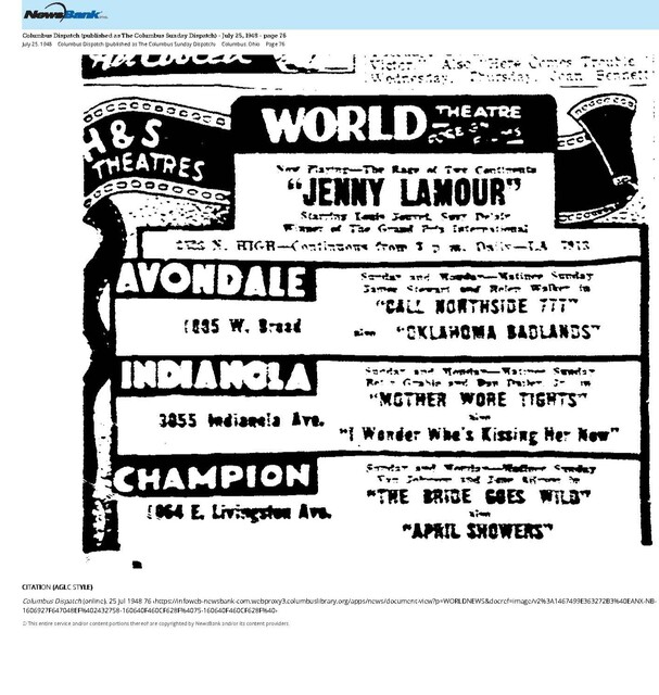 H & S Theatres Circuit (1948)
