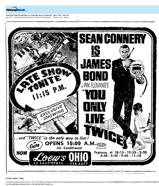 Sean Connery--Number Five Box Office Star (1967)