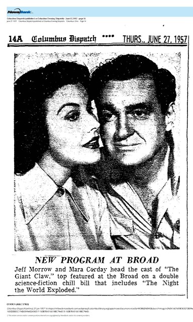 Mara Corday, R.I.P. (1930 - 2025)/ Fifties Sci-Fi (1957)