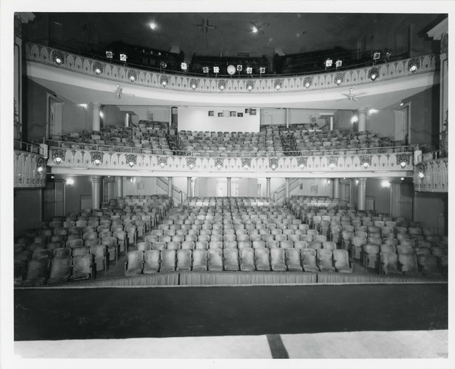 Landers Theatre interior, 1977, State Historic Preservation Office records, Missouri State Archives.