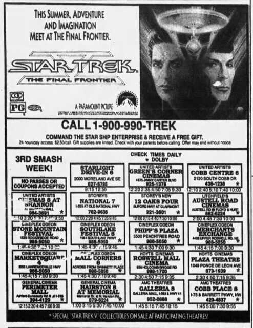 Star Trek V Advert
