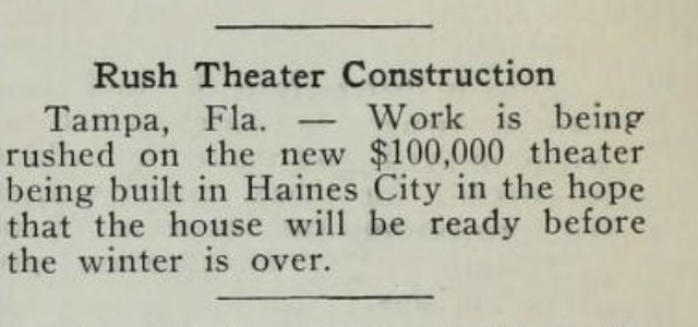 Rushed Theater Construction 