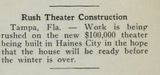 Rushed Theater Construction 