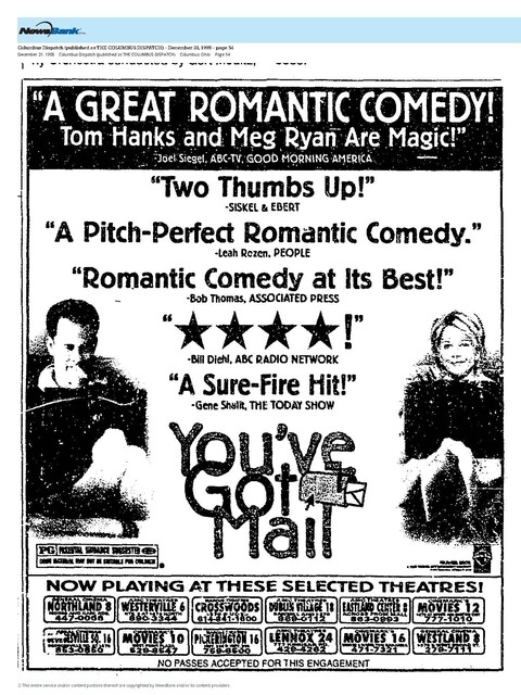 Tom Hanks--#1 Box Office Star (1998)/Meg Ryan--#5 Box Office Star (1998)