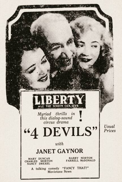 4 Devils at the Liberty Theatre, Oklahoma City—October 26, 1929