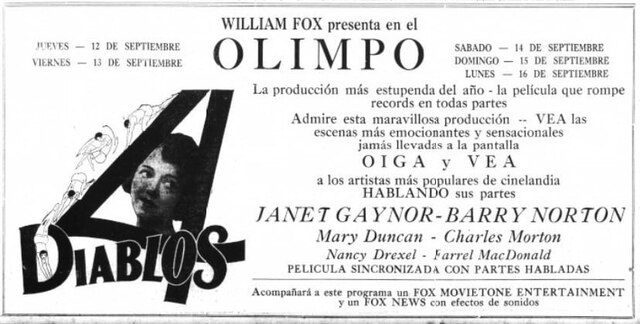 4 Devils at Teatro Olimpo in San Juan, PR—September 12, 1929