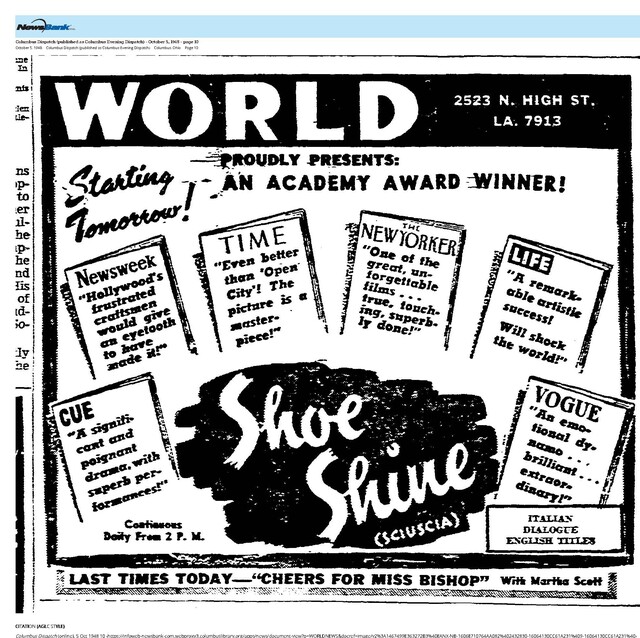 The  Start of the Art Theater in Columbus (1948)