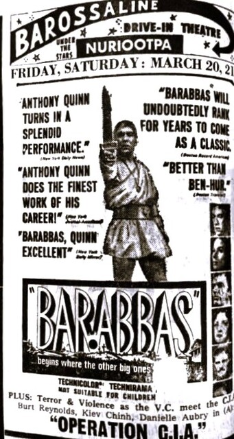 Barossaline Drive-In Seppelsfield Road and Barossa Valley Highway, Nurioopta, SA - 1961