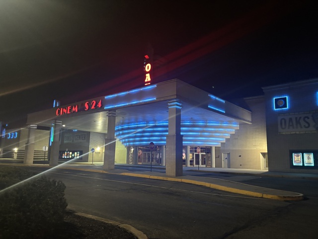 Oaks Center Cinema Front Exterior Night