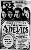 4 Devils at the Fox Theatre, Detroit, Michigan—July 12-18, 1929