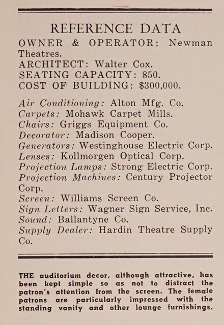 Theater Architect: Walter Cox (1955)
