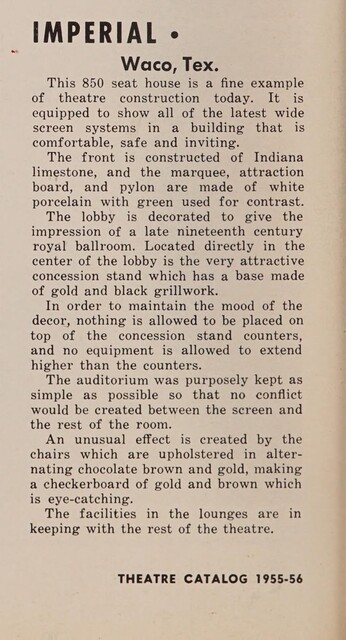 Theater Architect: Walter Cox (1955)