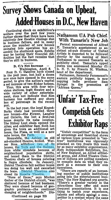 Closing Due to Changing Neighborhood Demographics (1952)