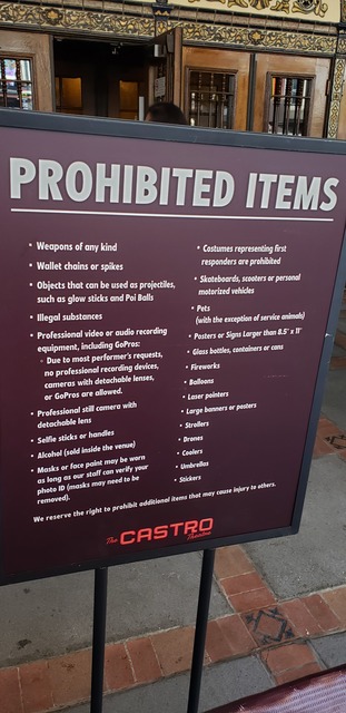 Castro Theatre SF No  No's