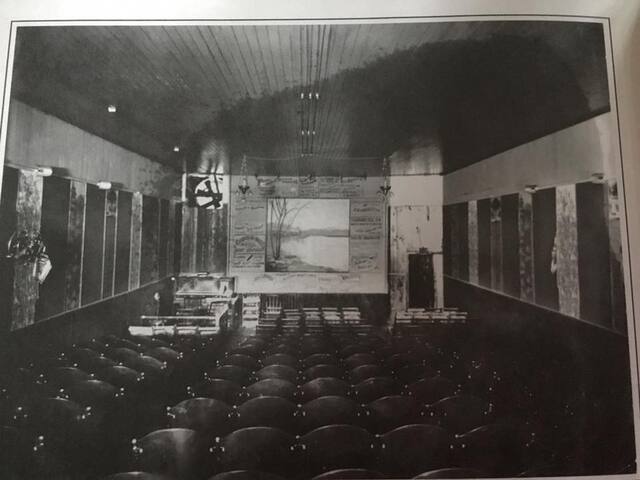 Theatre Delight interior photo credit Historic Hudson column by Willis Miller. Hudson Star-Observer
