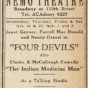 4 Devils at William Fox's Nemo Theatre—30 October, 1929