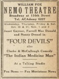 4 Devils at William Fox's Nemo Theatre—30 October, 1929