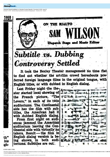 Do You Desire Your Non-English Language Films Subtitled or Dubbed? (1959)