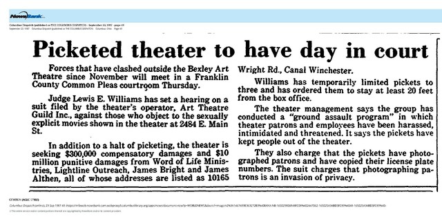 Picketing at the Bexley (1987)