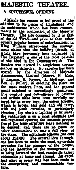 Majestic Theatre 100 King William Street, Adelaide, SA