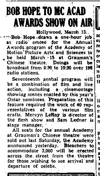 The 1945 Oscars Show