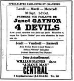 4 Devils at Théâtre Central in Biddeford, Maine—Sept. 30-Oct. 2, 1929