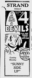 4 Devils at the Strand Theatre, Greensburg, Penn.—January 31, 1930