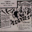 4 Devils at the D & R Theatre, Aberdeen—October 9-11, 1929