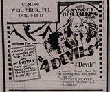 4 Devils at the D & R Theatre, Aberdeen—October 9-11, 1929