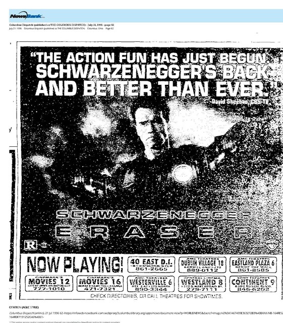 Arnold Schwarzewegger--Number Four Box Office (1996)