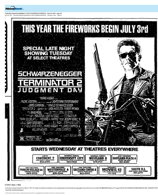 Arnold Schwarzewegger--Number Two  Box Office (1991)