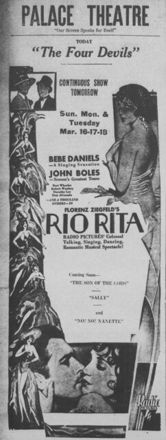 4 Devils at the Palace Theatre, Pana—March 15, 1930