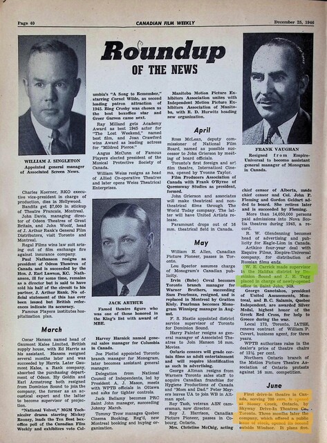 Canada's First Drive-In Movie Theater (1946) & Other News