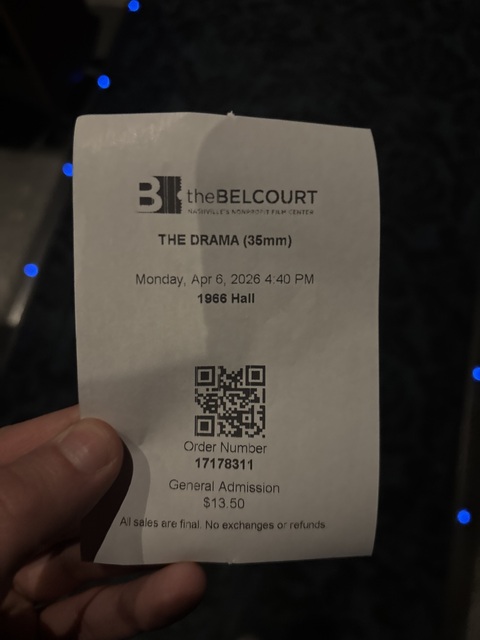 Belcourt Theatre Ticket Stub