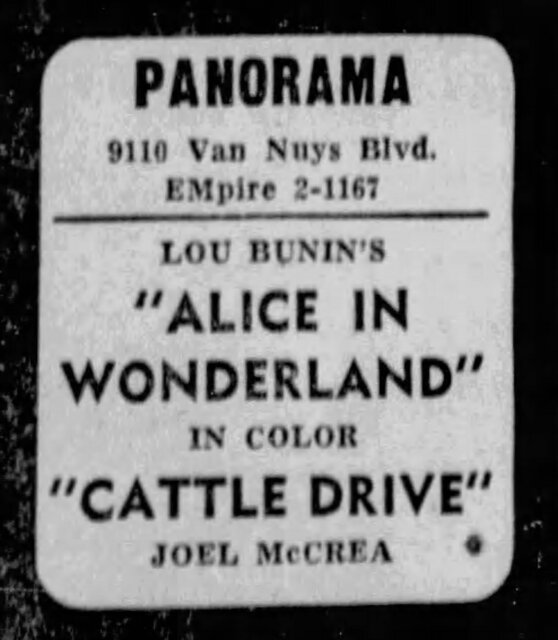 Lou Bunin's Alice in Wonderland at Panorama, Sept. 1951