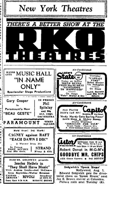 August 1939 Flicks