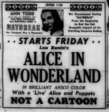 Lou Bunin's Alice in Wonderland, July 1951