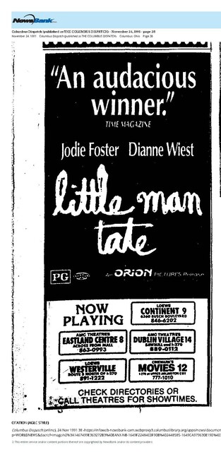 Jodie Foster--Number Six Box Office Star (1991)/Her First Year on the List