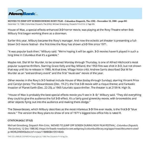 The Last Name of the Roxy (1986)