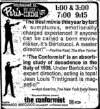 <p>January 12, 1972. This great movie from Italy was the best picture ever to play the Paris Cinema.</p>
              