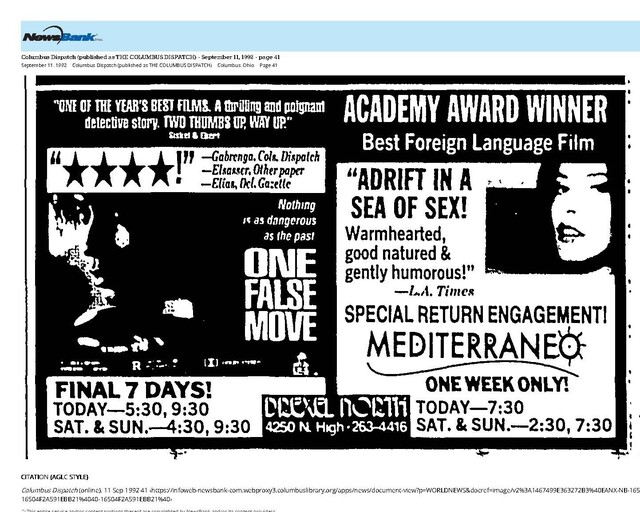 The Great Directors: Carl Franklin (1992) 'One False Move'