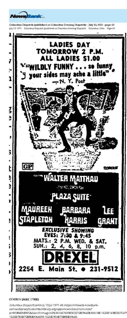 Walter Matthau--Number Seven Box Office Star (1971)