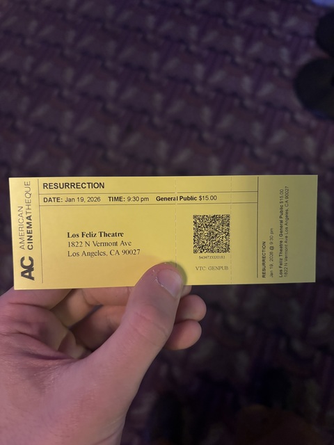 Los Feliz 3 Ticket Stub (American Cinematheque) 