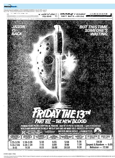 The Great Movie Franchises: Friday the 13th (1988)