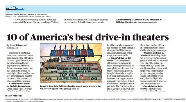 10 of the USA Best Drive-Ins (2020)